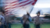 Scouts participating in a flag ceremony