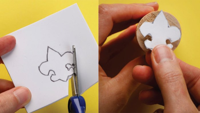 creating a stamp for adding design to a custom handkerchief