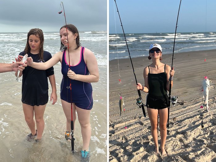 Scouts with the surf fishing catches