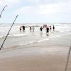 Scouts enjoy the waves at Mustang State Park in Texas